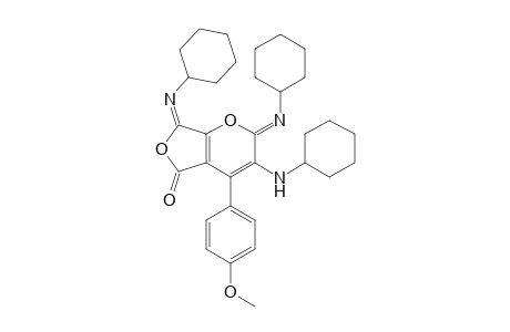 3-(Cyclohexylamino)-2,7-bis(cyclohexylimino)-4-(4-methoxyphenyl)-5H-furo[3,4-b]pyran-5-one