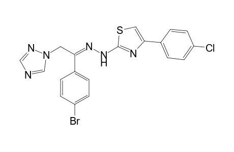 (E)-2-(2-(1-(4-bromophenyl)-2-(1H-1,2,4-triazol-1-yl)ethylidene)hydrazinyl)-4-(4-chlorophenyl)thiazole