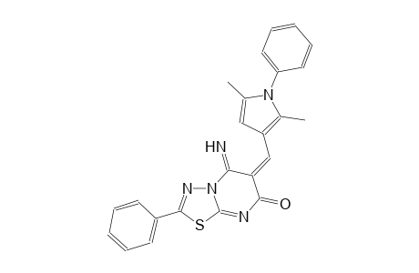 7H-[1,3,4]thiadiazolo[3,2-a]pyrimidin-7-one, 6-[(2,5-dimethyl-1-phenyl-1H-pyrrol-3-yl)methylene]-5,6-dihydro-5-imino-2-phenyl-, (6E)-