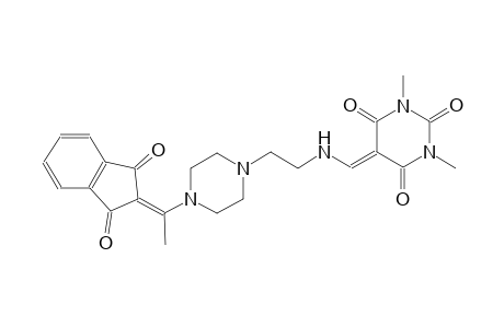 5-{[(2-{4-[1-(1,3-dioxo-1,3-dihydro-2H-inden-2-ylidene)ethyl]-1-piperazinyl}ethyl)amino]methylene}-1,3-dimethyl-2,4,6(1H,3H,5H)-pyrimidinetrione