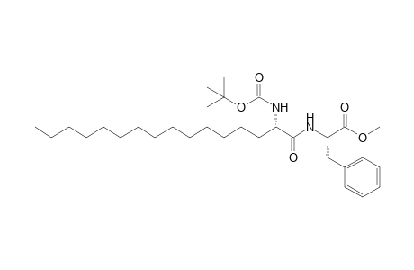 Methyl (2S)-2-[(2S)-2-t-Butoxycarbonylaminohexadecanoylamino]-3-phenylpropionate