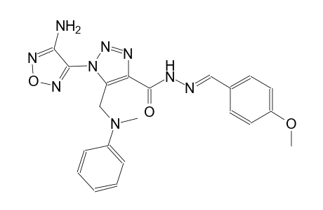 1-(4-amino-1,2,5-oxadiazol-3-yl)-N'-[(E)-(4-methoxyphenyl)methylidene]-5-[(methylanilino)methyl]-1H-1,2,3-triazole-4-carbohydrazide