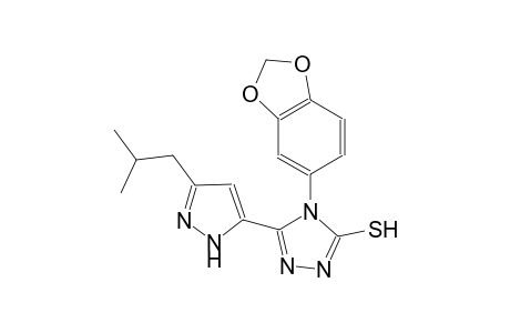 4H-1,2,4-triazole-3-thiol, 4-(1,3-benzodioxol-5-yl)-5-[3-(2-methylpropyl)-1H-pyrazol-5-yl]-