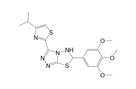 3-(4-Isopropylthiazol-2-yl)-6-(3,4,5-trimethoxyphenyl)-5,6-dihydro-[1,2,4]triazolo[3,4-b][1,3,4]thiadiazole