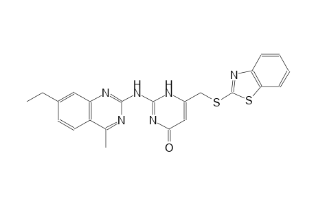 6-[(1,3-benzothiazol-2-ylsulfanyl)methyl]-2-[(7-ethyl-4-methyl-2-quinazolinyl)amino]-4(1H)-pyrimidinone
