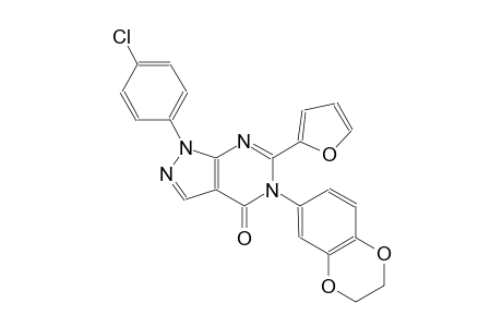 4H-pyrazolo[3,4-d]pyrimidin-4-one, 1-(4-chlorophenyl)-5-(2,3-dihydro-1,4-benzodioxin-6-yl)-6-(2-furanyl)-1,5-dihydro-