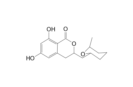 1H-2-Benzopyran-1-one, 3,4-dihydro-6,8-dihydroxy-3-[(tetrahydro-6-methyl-2H-pyran-2-yl)methyl]-