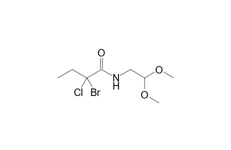 N-(2,2-Dimethoxyethyl)-2-bromo-2-chlorobutanamide