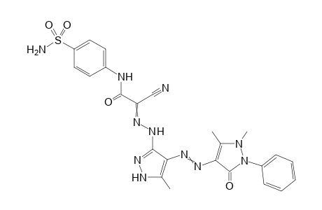 2-(2-{4-((1,5-dimethyl-3-oxo-2-phenyl-2,3-dihydro-1H-pyrazol-4-yl)-diazenyl)-5-methyl-1H-pyrazol-3-yl}hydrazono)-3-(4-(aminosulfonyl) phenylamino)-3-oxopropanenitrile