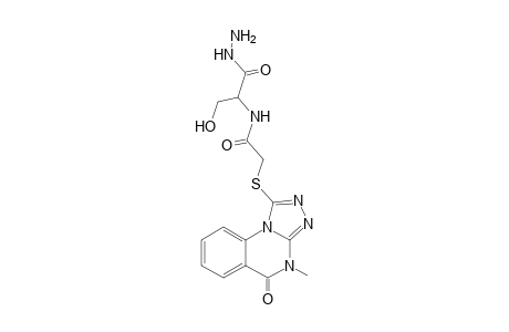 2-(2-(4,5-Dihydro-4-methyl-5-oxo-[1,2,4]triazolo[4,3-a]quinazolin-1-ylthio)acetamido)-3-hydroxypropanehydrazide
