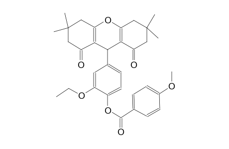 2-ethoxy-4-(3,3,6,6-tetramethyl-1,8-dioxo-2,3,4,5,6,7,8,9-octahydro-1H-xanthen-9-yl)phenyl 4-methoxybenzoate