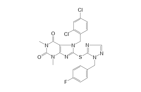 7-(2,4-Dichloro-benzyl)-8-[2-(4-fluoro-benzyl)-2H-[1,2,4]triazol-3-ylsulfanyl]-1,3-dimethyl-3,7-dihydro-purine-2,6-dione