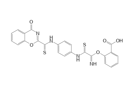 2-{4-[(4-Oxo-4H-benzo[e][1,3]oxazine-2-carbothioyl)amino]phenylthiocarbamoanecarboximidoyloxy}benzoic acid (thiocarbonyl)amino]benzene