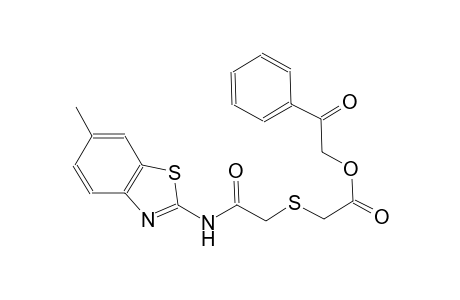 acetic acid, [[2-[(6-methyl-2-benzothiazolyl)amino]-2-oxoethyl]thio]-, 2-oxo-2-phenylethyl ester