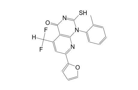 pyrido[2,3-d]pyrimidin-4(1H)-one, 5-(difluoromethyl)-7-(2-furanyl)-2-mercapto-1-(2-methylphenyl)-
