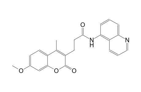 2H-1-benzopyran-3-propanamide, 7-methoxy-4-methyl-2-oxo-N-(5-quinolinyl)-