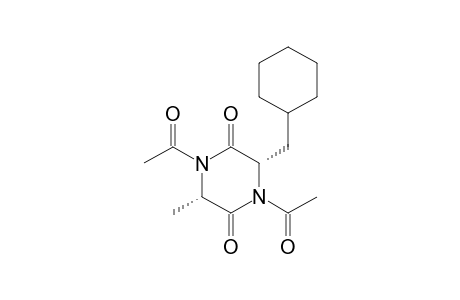 (3S,6S)-1,4-Diacetyl-6-methyl-3-(cyclohexylmethyl)piperazine-2,5-dione
