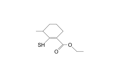 3-Methyl-2-mercapto-1-cyclohexenecarboxylic acid, ethyl ester