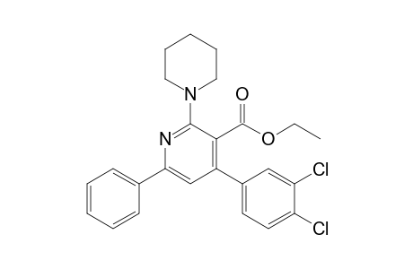 Ethyl 4-(3,4-dichlorophenyl)-6-phenyl-2-(1-piperidinyl)-3-pyridinecarboxylate