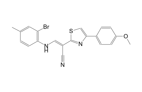 (2E)-3-(2-bromo-4-methylanilino)-2-[4-(4-methoxyphenyl)-1,3-thiazol-2-yl]-2-propenenitrile