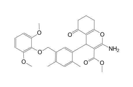 methyl 2-amino-4-{5-[(2,6-dimethoxyphenoxy)methyl]-2,4-dimethylphenyl}-5-oxo-5,6,7,8-tetrahydro-4H-chromene-3-carboxylate