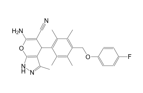 6-amino-4-{4-[(4-fluorophenoxy)methyl]-2,3,5,6-tetramethylphenyl}-3-methyl-1,4-dihydropyrano[2,3-c]pyrazole-5-carbonitrile