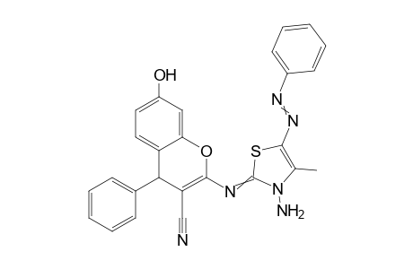 2-((3-Amino-4-methyl-5-(phenyldiazenyl)thiazol-2(3H)-ylidene)amino)-7-hydroxy-4-phenyl-4H-chromene-3-carbonitrile