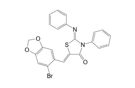 5-[(6-bromo-1,3-benzodioxol-5-yl)methylene]-3-phenyl-2-(phenylimino)-1,3-thiazolidin-4-one