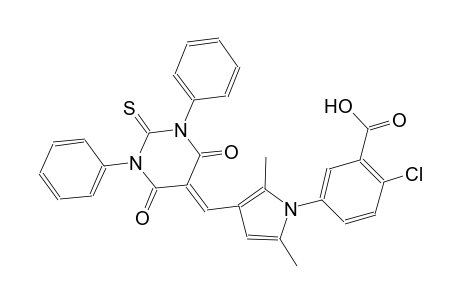 2-chloro-5-{3-[(4,6-dioxo-1,3-diphenyl-2-thioxotetrahydro-5(2H)-pyrimidinylidene)methyl]-2,5-dimethyl-1H-pyrrol-1-yl}benzoic acid