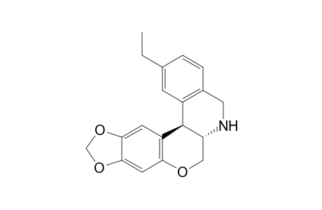 (+-)-Trans-11-ethyl-2,3-methylenedidioxy-6a,12b-dihydro-6H-chromeno[3,4-c]isoquinoline