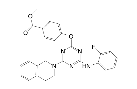 4-[4-(3,4-dihydro-1H-isoquinolin-2-yl)-6-(2-fluoro-phenylamino)-[1,3,5]triazin-2-yloxy]-benzoic acid methyl ester