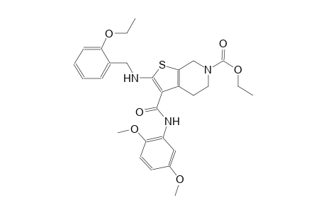 thieno[2,3-c]pyridine-6(5H)-carboxylic acid, 3-[[(2,5-dimethoxyphenyl)amino]carbonyl]-2-[[(2-ethoxyphenyl)methyl]amino]-4,7-dihydro-, ethyl ester