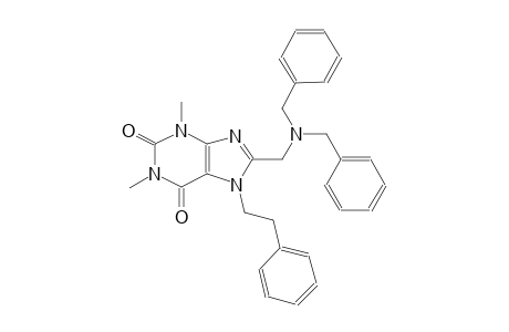 8-[(dibenzylamino)methyl]-1,3-dimethyl-7-(2-phenylethyl)-3,7-dihydro-1H-purine-2,6-dione