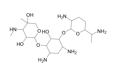 D-Streptamine, O-3-deoxy-4-C-methyl-3-(methylamino)-.beta.-L-arabinopyranosyl-(1.fwdarw.6)-O-[2,6-diamino-2,3,4,6,7-pentadeoxy-.alpha.-D-ribo-heptopyranosyl-(1.fwdarw.4)]-2-deoxy-