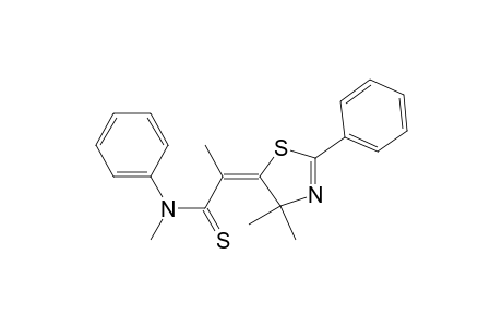 Propanethioamide, 2-(4,4-dimethyl-2-phenyl-5(4H)-thiazolylidene)-N-methyl-N-phenyl-, (E)-