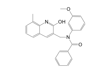 N-[(2-hydroxy-8-methyl-3-quinolinyl)methyl]-N-(3-methoxyphenyl)benzamide