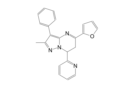 pyrazolo[1,5-a]pyrimidine, 5-(2-furanyl)-6,7-dihydro-2-methyl-3-phenyl-7-(2-pyridinyl)-