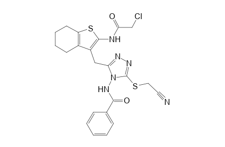 N-{3-[2-(2-Chloro-acetylamino)-4,5,6,7-tetrahydro-benzo[b]thiophen-3-ylmethyl]-5-cyanomethylsulfanyl-[1,2,4]triazol-4-yl}-benzamide