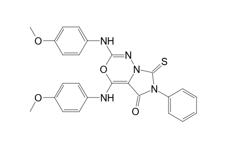 5H-Imidazo[1,5-d][1,3,4]oxadiazin-5-one, 6,7-dihydro-2,4-bis[(4-methoxyphenyl)amino]-6-phenyl-7-thioxo-