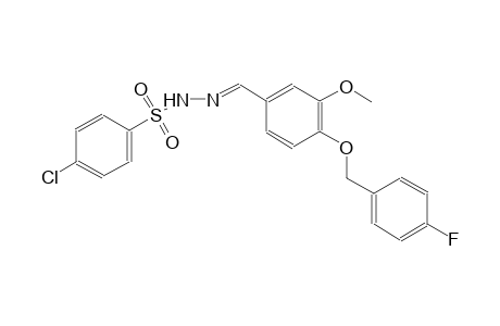 4-chloro-N'-((E)-{4-[(4-fluorobenzyl)oxy]-3-methoxyphenyl}methylidene)benzenesulfonohydrazide