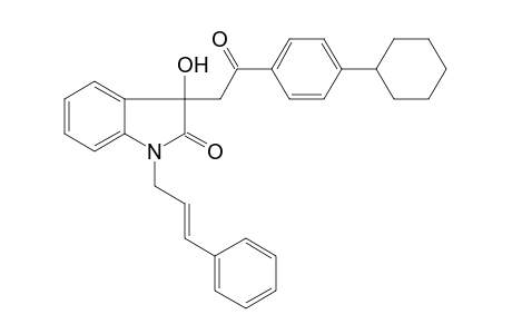 1-[(E)-cinnamyl]-3-[2-(4-cyclohexylphenyl)-2-keto-ethyl]-3-hydroxy-oxindole