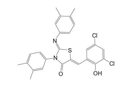 (2Z,5Z)-5-(3,5-dichloro-2-hydroxybenzylidene)-3-(3,4-dimethylphenyl)-2-[(3,4-dimethylphenyl)imino]-1,3-thiazolidin-4-one