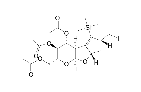 (2R,3S,4R,4aR,6S,7aS,8aS)-2-[(Acetoxy)methyl]-6-(iodomethyl)-5-trimethylsilyl-3,4,4a,7,7a,8a-hexahydro-2H,6H-cyclopenta[4,5]furo[2,3-b]pyran-3,4-diol diacetatea