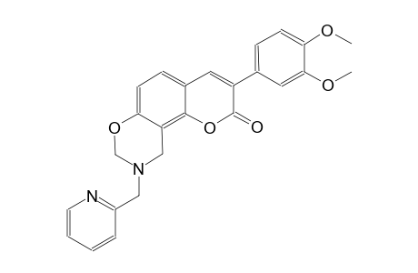 2H,8H-pyrano[2,3-f][1,3]benzoxazin-2-one, 3-(3,4-dimethoxyphenyl)-9,10-dihydro-9-(2-pyridinylmethyl)-