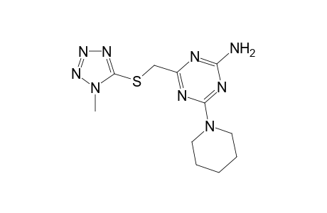4-[(1-methyl-1,2,3,4-tetrazol-5-yl)sulfanylmethyl]-6-piperidin-1-yl-1,3,5-triazin-2-amine