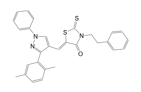 (5Z)-5-{[3-(2,5-dimethylphenyl)-1-phenyl-1H-pyrazol-4-yl]methylene}-3-(2-phenylethyl)-2-thioxo-1,3-thiazolidin-4-one