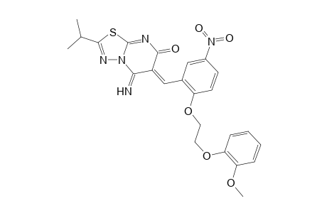(6Z)-5-azanylidene-6-[[2-[2-(2-methoxyphenoxy)ethoxy]-5-nitro-phenyl]methylidene]-2-propan-2-yl-[1,3,4]thiadiazolo[3,2-a]pyrimidin-7-one