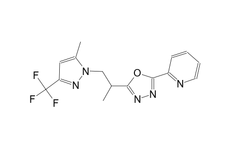 2-(5-{1-methyl-2-[5-methyl-3-(trifluoromethyl)-1H-pyrazol-1-yl]ethyl}-1,3,4-oxadiazol-2-yl)pyridine