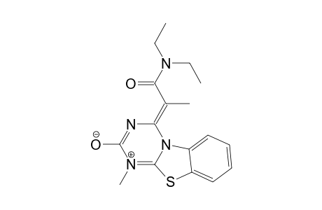 (4E)-4-[1-(diethylaminocarbonyl)ethylidene]-1-methyl-4H-1,3,5-triazino[2,1-b]benzothiazol-1-ium-2-olate