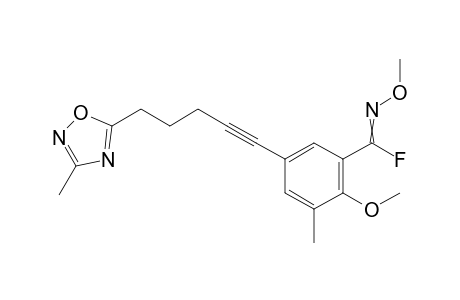 N,2-Dimethoxy-3-methyl-5-[5-(3-methyl-1,2,4-oxadiazol-5-yl)pent-1-yn-1-yl]benzenecarboximidoyl Fluoride